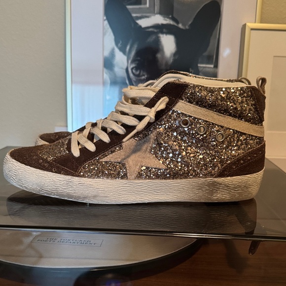 Golden Goose Mid Star Sneakers in Brown and Cream - Picture 9 of 15